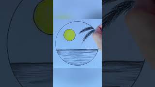 Scenery in a circle #drawing #shorts #viralshort #youtubeshorts