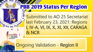 PBB 2019 Status Per Region. Ano-anong mga Regions kaya ang nakapag SUBMIT at OK STATUS na.