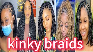 kinky natural twist hairstyles|kinky braids hairstyles for black hair #braids#youtubeshorts