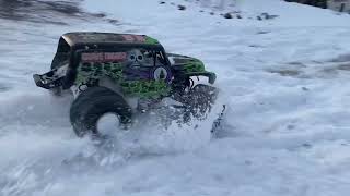 Losi LMT Grave Digger Snow Day Bash!