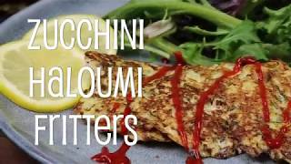 Zucchini and Haloumi Fritter with Lemon and Rosemary