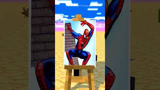 Help BABY Herobrine Draw SPIDERMAN CHALLENGE (Bones - Imagine Dragons) #fypシ #herobrine