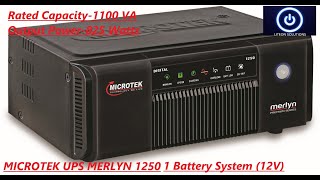 MICROTEK UPS MERLYN 1250 (12V) #MICROTEK #UPS #MERLYN #1100VA #1250 #PREMIUMSERIES #Upsbhai #HOMEUPS