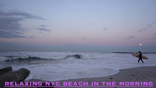 Sunrise Surfers under a Fullmoon 4K, ASMR, Binaural audio. Relaxation, meditation.