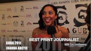 JOANNA ABEYIE WINS AT GUBA AWARDS 2011 SPEAKS TO KB of KB SOLUTIONS