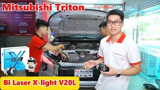 Mitsubishi Triton | Nâng cấp bộ bi Laser X-light V20L | FixAuto | Độ đèn ô tô | Xlight V20