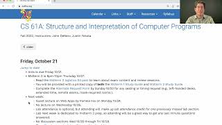 CS 61A Fall 2022 Lecture 25 Announcements