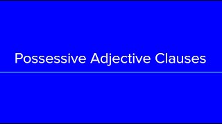 Relative Clauses with Whose