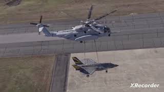 F-35 스텔스기, 헬기로 수송되는 희귀영상 | Sikorsky CH-53 Stallion