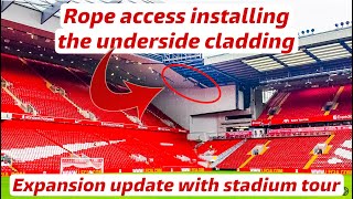 Underside cladding at Liverpool F.C’s Anfield Road Expansion Update with stadium tour