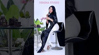 Áo dài lụa kim cương đen huyền bí được ca sĩ Hà Vy thể hiện tại #versnastudio #shorts