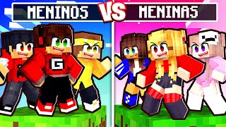 MENINAS vs MENINOS em APENAS UM BLOCO no Minecraft