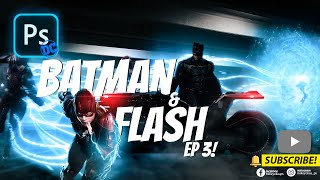 Created BATMAN AND FLASH SPEEDART using Photoshop | DCU poster EP 3!