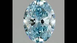 1.06Ct OVAL Cut IGI Certified Lab Grown CVD Fancy Vivid Blue VVS2 Clarity