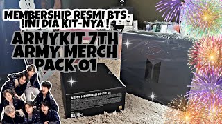 ARMYKIT 7TH BTS GLOBAL OFFICIAL FANCLUB ARMY MEMBERSHIP KIT&ARMY MERCH PACK O1 REVIEW! [ INDONESIA ]