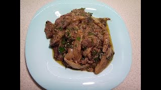 Куриная печень в сметане /  Chicken liver in sour cream