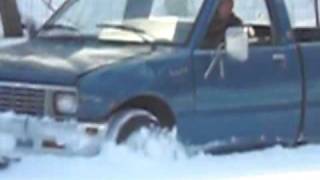 Chevy Luv Diesel 4x4 driving in 18" of snow