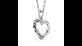 Heart Shaped Diamond Cluster Pendant 18K White Gold   PDRD05WG188 HP13