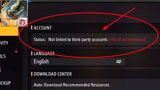 free fire risk of account loss problem | free fire max not linked to third party account problem