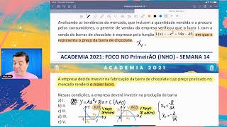 PRIMEIRÃO (INHO) - SEMANA 14 (M1) - Rui Lima - Função Quadrática