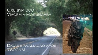 Cruisym 300 Viagem a Morungaba. Opinião aos 7600km de uso e revisão de R$ 560,00  !!! sem trocar pas