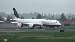 Samaritan's Purse McDonnell Douglas DC-8-72CF takeoff from Portland Airport