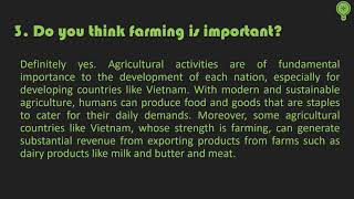 [IELTS] Speaking Part 1- FARMING