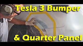 Mobile Bumper and Quarter Panel Repair Phoenix Arizona Tesla 3 (3 Stage Pearl White)