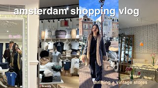 AMSTERDAM SHOPPING VLOG | vintage thrifting, shopping + haul🧚