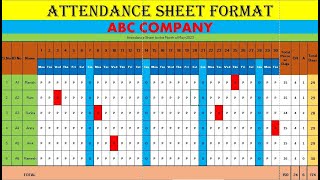 ADVANCE ATTENDANCE SHEET FORMAT