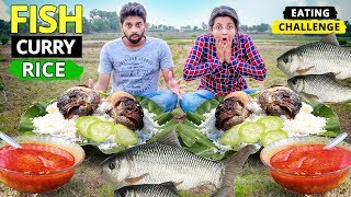 FISH CURRY RICE CHALLENGE IN FIELD | First Time Ever Curry Rice Eating Challenge In Field