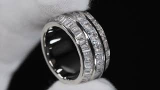 Mens baguette diamond ring, Iced out ring, diamond eternity ring, womens eternity ring