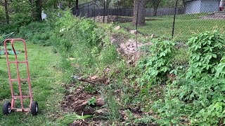 Throwback Thursday! Installing our retaining wall! Wait until you see the end result! 🌸