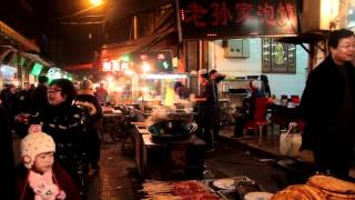 food street in the muslim quarter in xian, china