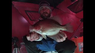 We found the GIANT CRAPPIE!!!!  - Ice fishing for SLABS