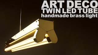 Polished Brass Art Deco Twin LED Tube Light