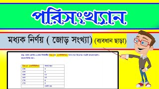 Statistics - পরিসংখ্যান,মধ্যক নির্ণয়, জোর সংখ্যা থেকে,SSC,JSC,class 9-10, class 8,class 7,class 6,