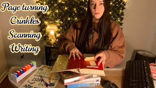 ASMR Library Role Play (book crinkles, stamps, page turning, scanning, writing)