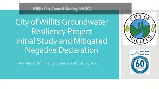 Willits City Council Meeting 2/9/2022.