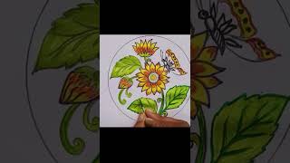 Sunflower Drawing #shorts #trending #youtubeshorts