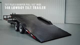 14k Bumper Pull Lowboy Tilt Trailer