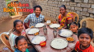 Chicken Rice Eating,new dining table|Eating Show,Village Style