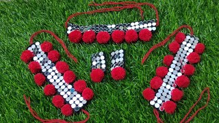 DIY !! Beautiful Navratri Pom Pom Jewelry !!!! Handmade Navratri Jewelry Making !!