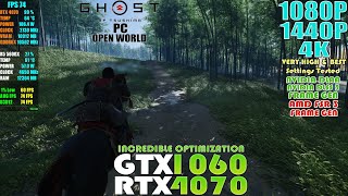 GTX 1060 - RTX 4070 ~ Ghost of Tsushima PC Open World Performance Test | 1080P, 1440P and 4K Quality