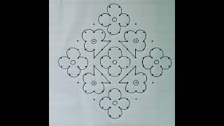 beautiful 12*2*2 straight dots vacha kolam #kolam rangoli #simple rangoli /🍀 🌺🌷🌸chuk kala# sangrathi