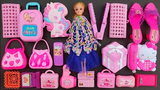 4 minutes satisfying unboxing with beautiful blue barbie doll makeup toys | Miniature toys | ASMR