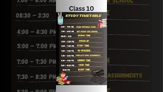 Study Timetable Class 10 | Timetable #shorts #shortvideo #timetable