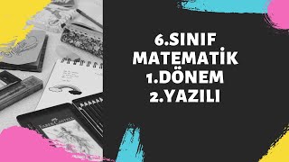 6.Sınıf Matematik 1.Dönem 2.Yazılı