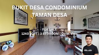 [FOR SALE] Bukit Desa Condominium, Taman Desa | 1240 sqft | 3 Bedroom | Quiet View