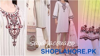 [NEW ARRIVAL] SAYA 3PCS UNSTITCHED EMBROIDERED JAQUARD LAWN SUIT at discount Rs.4200 pt-6